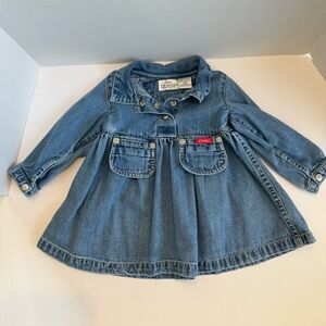 Vintage BABY GUESS Blue Denim dress size 12 months GUC